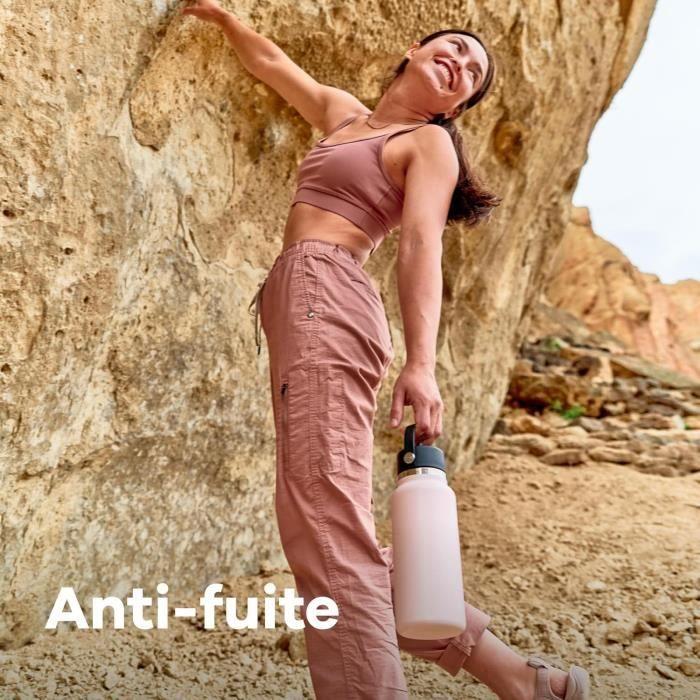 Gourde isotherme - hydro flask - 1180 ml - acier inoxydable - antifuite - indigo