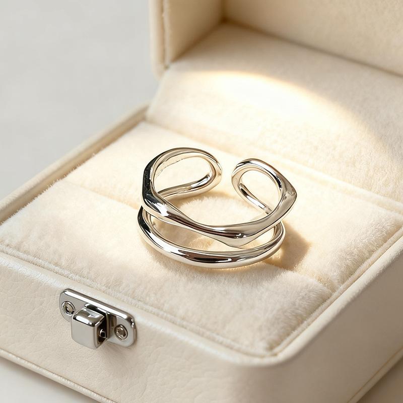 925 Silver Line Chrome Rings For Women Engagement Rings Elegant Luxury Jewelry Beautiful Accessories Jewellery Prevent Allergy