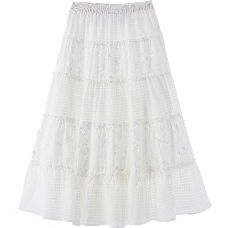 Betu Women s Ruffled Lace Midi Skirt L