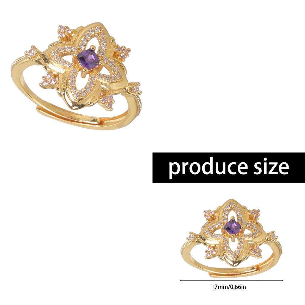 A52E Renaissances Floral Pattern Ring Sturdy Electroplated Finish Evening Wear CN