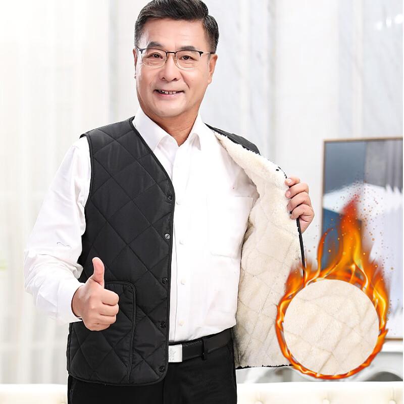 Yuzhaolin Men s Thickened Fleece Lined Padded Warm Vest 3XL