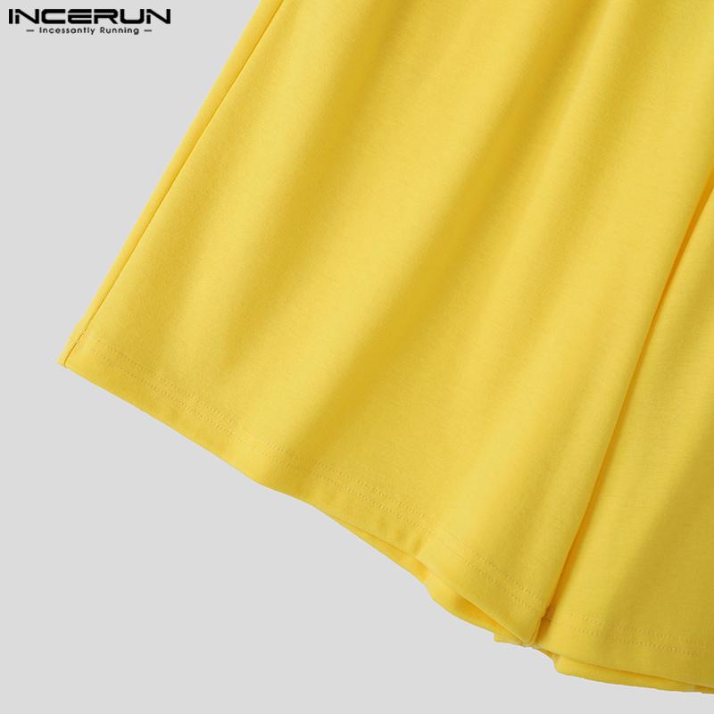 INCERUN 2PCS Men Summer Short Sleeve Tops Shorts Pants Casual Loose Outfits Sets