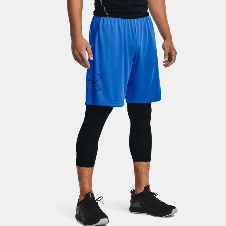 Under Armour Logo Print Training Shorts Men Bottoms Circuit-Blue 1306443-436