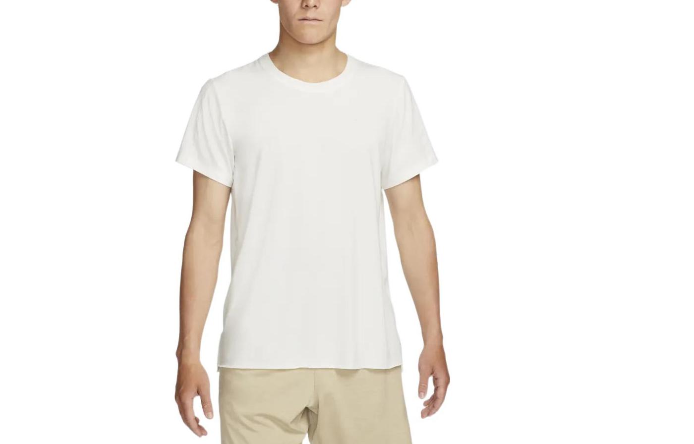 Nike T Shirts Men s Sail White/Mist Gray Crew Neck Moderate Straight Fit DM7826-133 L