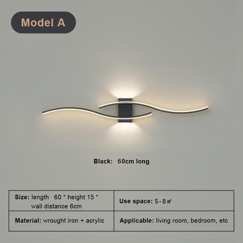 Modern Wall Lamp LED Black White Gold Background Decorative Light For Living Room Bedroom Bedside Indoor Lighting Fixture Sconce