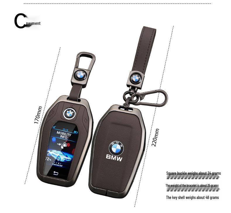 BMW Key Case: Metal Leather for 5 Series 530/525, X3, X5, 7 Series 740, High-End X7.
