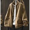 Tooling Baseball Uniform Jacket Women's Short Loose and Thin Spring and Autumn Clothing Large Size Cotton Stand-up Collar Double Pocket Outer Jacket