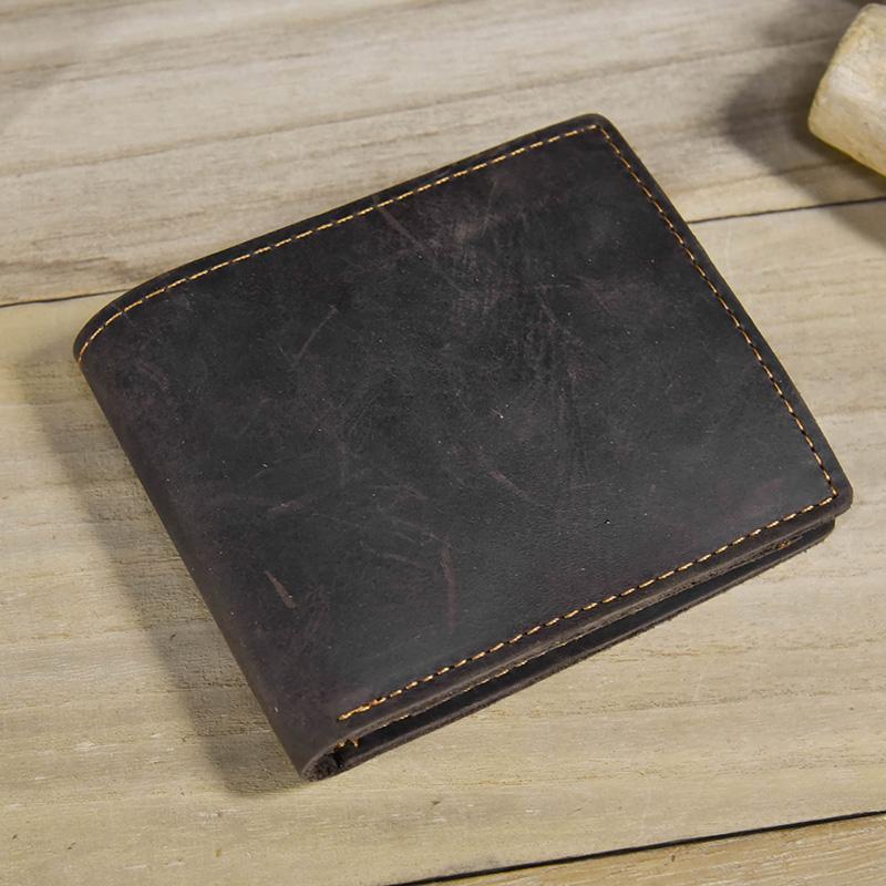 Newsbirds Einfaches Design Leder Kurzes Portemonnaie Für Männer Männlich Echtes Rindsleder Kurzes Kartenetui Mini Schlankes Portemonnaie Für Männer Herren Geldbörse Dünn