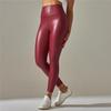 Leggings High Waist Yoga Sports Women Pants Elastic Pu Leather High