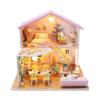 DIY Doll House Wooden Case Miniature Miniature Puzzle  Furniture Dollhouse Toys Model Assembly Toy Children Birthday Gifts