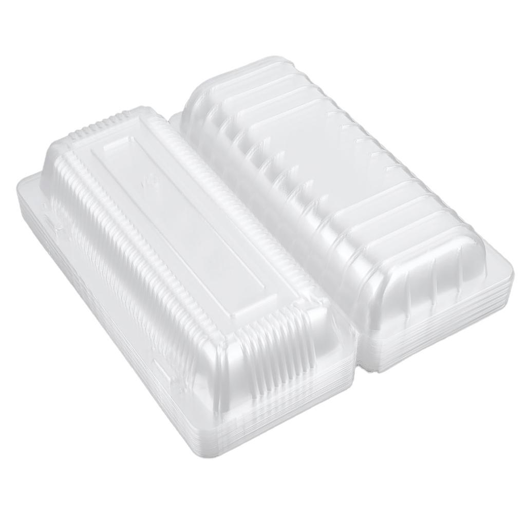 25 ST Engångs Plast Gångjärnsförsedd Limpbehållare Mat Frukt Förvaringslåda 18,5 x 12,5 x 7cm