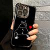 French Bulldog Black Desgin Plating Phone Case For Iphone 16 17 Pro Max Air 16E 14 15 Plus 12 13 Mini Anti-Fall Airabag Cover