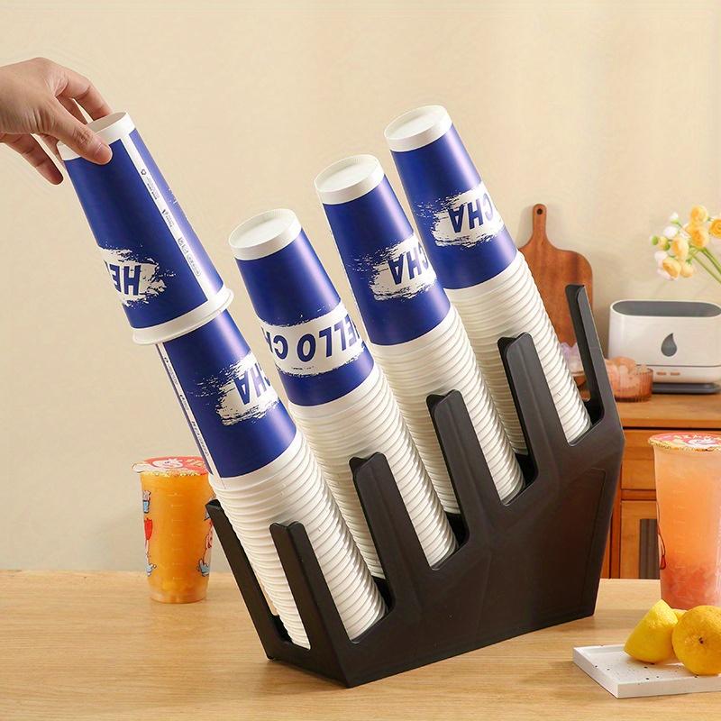 1PC Disposable Cup Holder Plastic Cup Storage Rack Dustproof Draining Inverted Rack for Coffee Tea Water Paper Cup Organizer