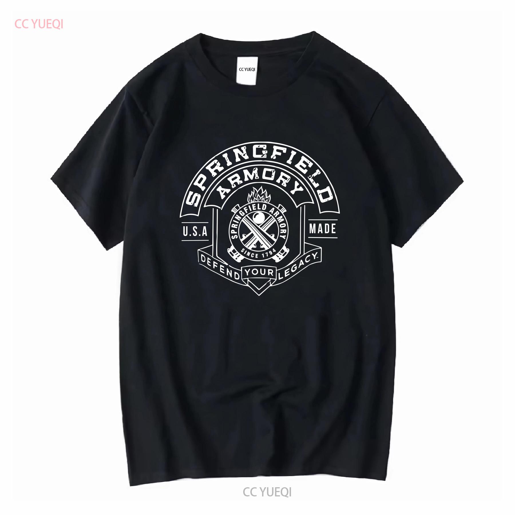 

Springfield Armory Logo Men s Black T shirt long or short sleeves vintage Washed Versatile streetwear Top For Everyday Wear 4XL