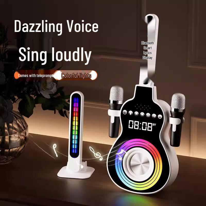 Children's Bluetooth Singing Speaker with Dual Microphones—Ideal Birthday Gift for Family Karaoke with Display Lyrics