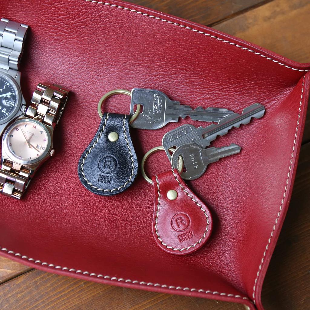 Porco Rosso Leather Key Small Teardrop Genuine Tochigi Made in Brand Name Gift Keychain, Car/Motorcycle Ring, Carabiner, Compact, Design, Leather,
