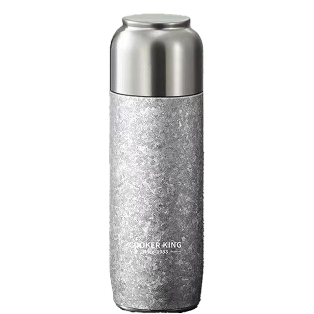 COOKER KING 330ml Pure Titanium Thermos Cup Reusable with Tea and Water Separator Suitable for High-end Business Gifts