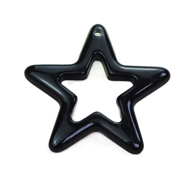 10Pcs Elegant Hollowed Out Star Pendant Small Five-pointed Star Charm DIY Necklace Accessory for Jewelry Making Supplies чёрный