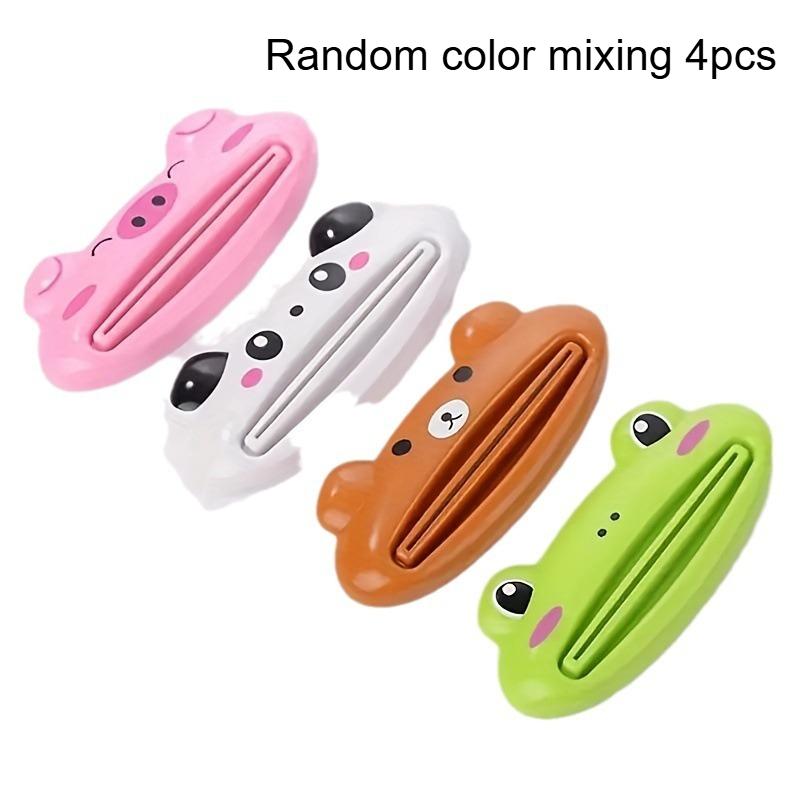 4pcs Toothpaste Squeezer, Animal-Shaped Plastic Toothpaste Rolling Bracket Toothpaste Facial Cleanser Squeezer Bathroom Supplies