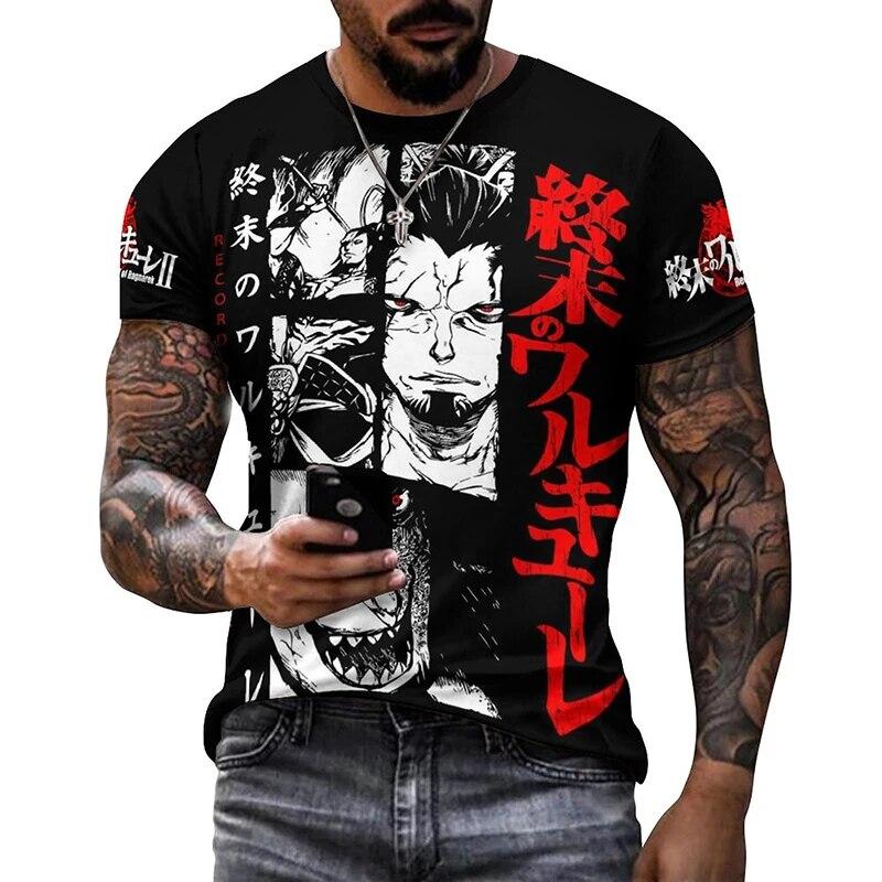Tricou grafic Anime Record of Ragnarok pentru bărbați Îmbrăcăminte Harajuku Moda 3D imprimat Manga Cartoon Bărbați Y2k Tricou Streetwear