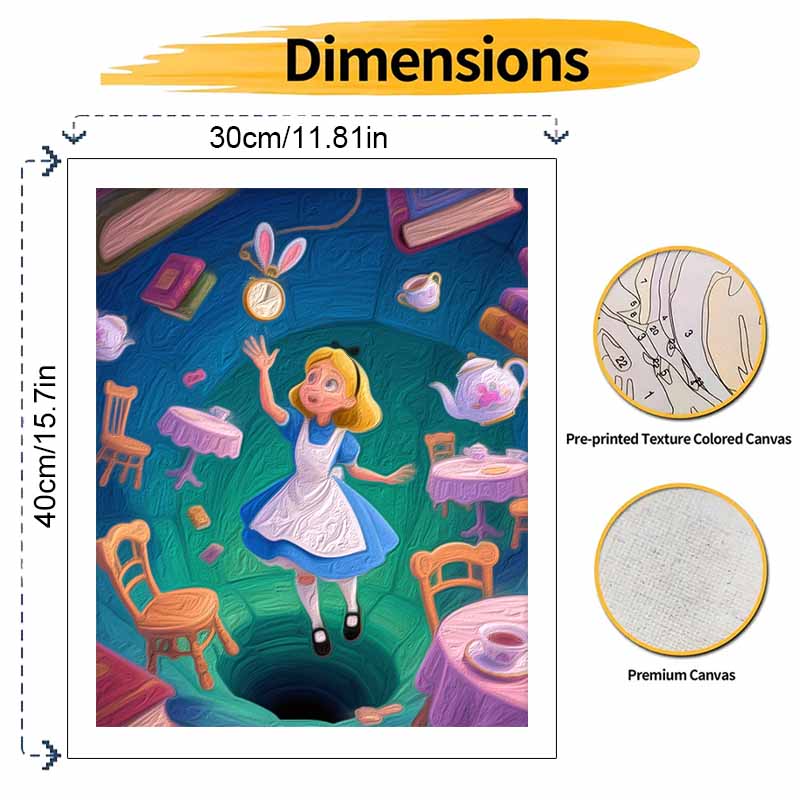 Disney Digital Oil Painting Art Painting Alice In Wonderland Handmade Diy Home Decorations