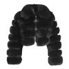 Cappotto da donna in finta pelliccia di volpe europea, Patchwork, Manica lunga