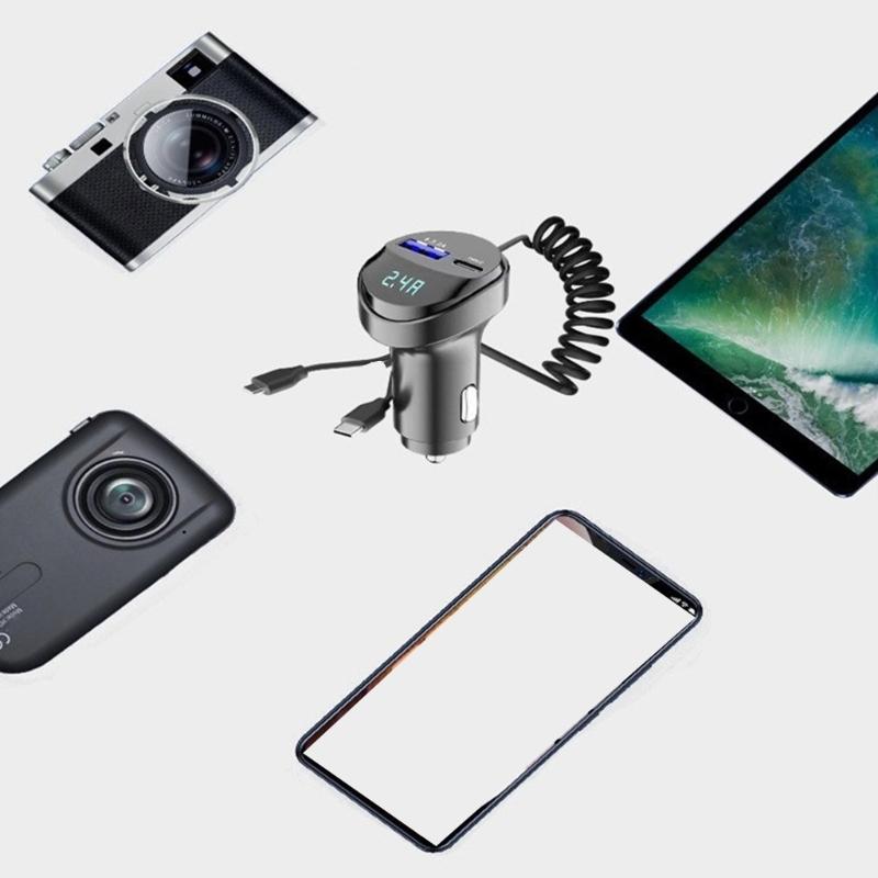 USB Car Chargers With Double Ports Intelligent Current Detection And Overcharge Protection Ideal For Commuters Travelers