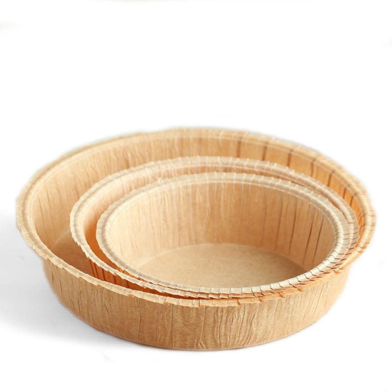 Round Chiffon Cake Mould Paper Mould Baking Paper 6 Inch 8 Inch 10 Inch Cake Embryo Oil-proof Paper Tray Cake Mould (as the picture,True color)