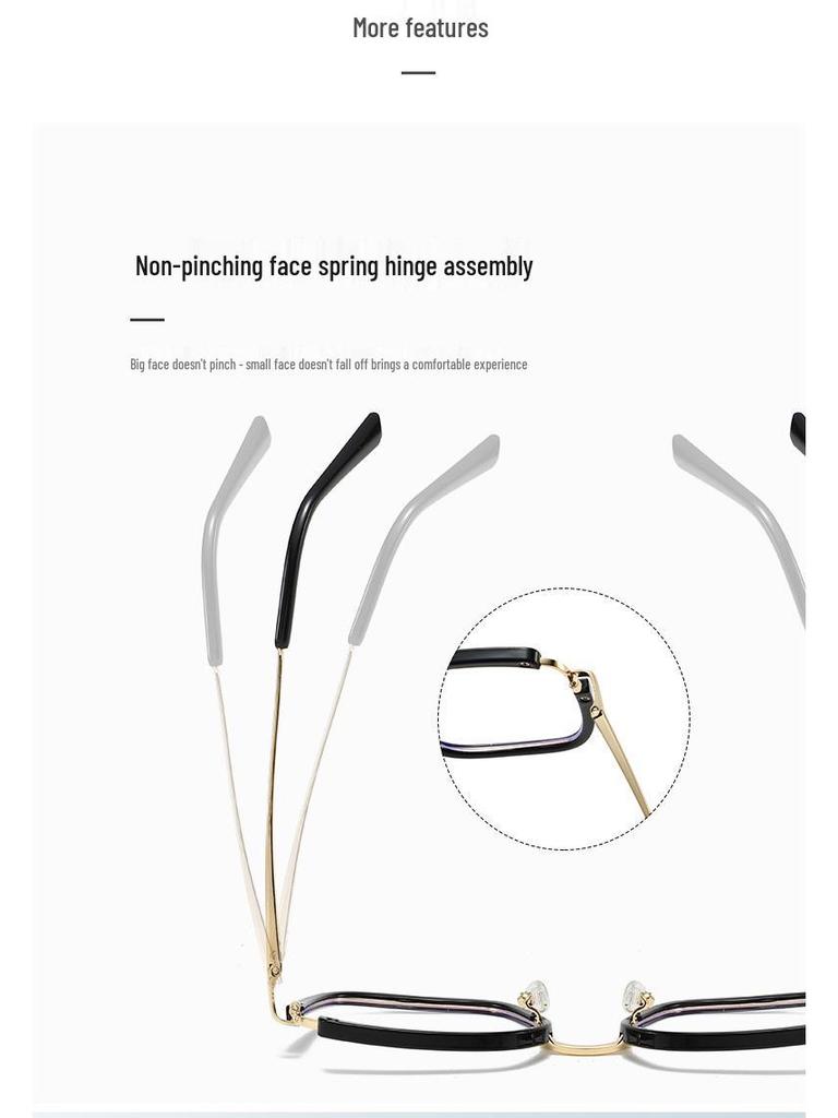 Trendy European & American Style Color-Block Large Frame Women's Glasses - Photochromic Anti-Blue Light.