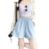 Petite Women's Korean Style Wide-Leg Summer Workwear Shorts