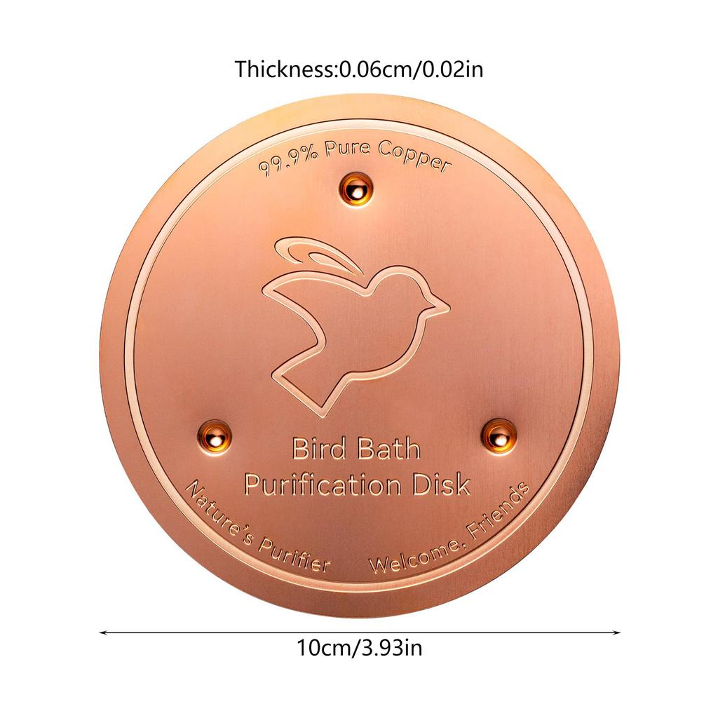 Durability Thick Birdbath Cleaner Triple Support Copper Birdbath Disk Enhances Natural Purification Cuts Cleaning Time