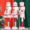 Collectible Wood Nutcrackers Puppet Decoration Desktop Shelf Ornaments 38cm Handmade Festive Nutcrackers Puppets