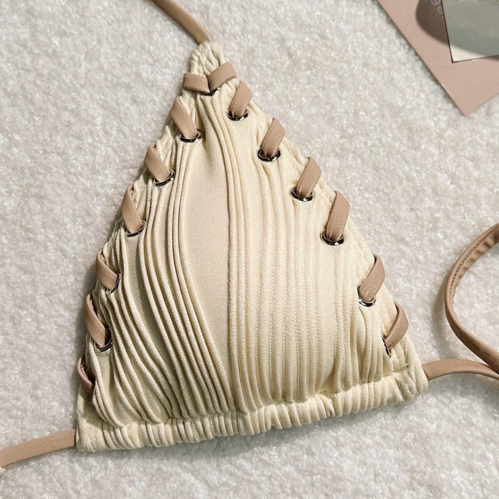 European and American Summer Sexy Solid Color Bikini Women Beach Vacation Swimsuit