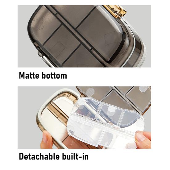 Pill Box Compact Weekly Pill Organizer with Sealing System Moisture-Proof Container Separate Compartments Pill Dispenser for Morning Noon Evening