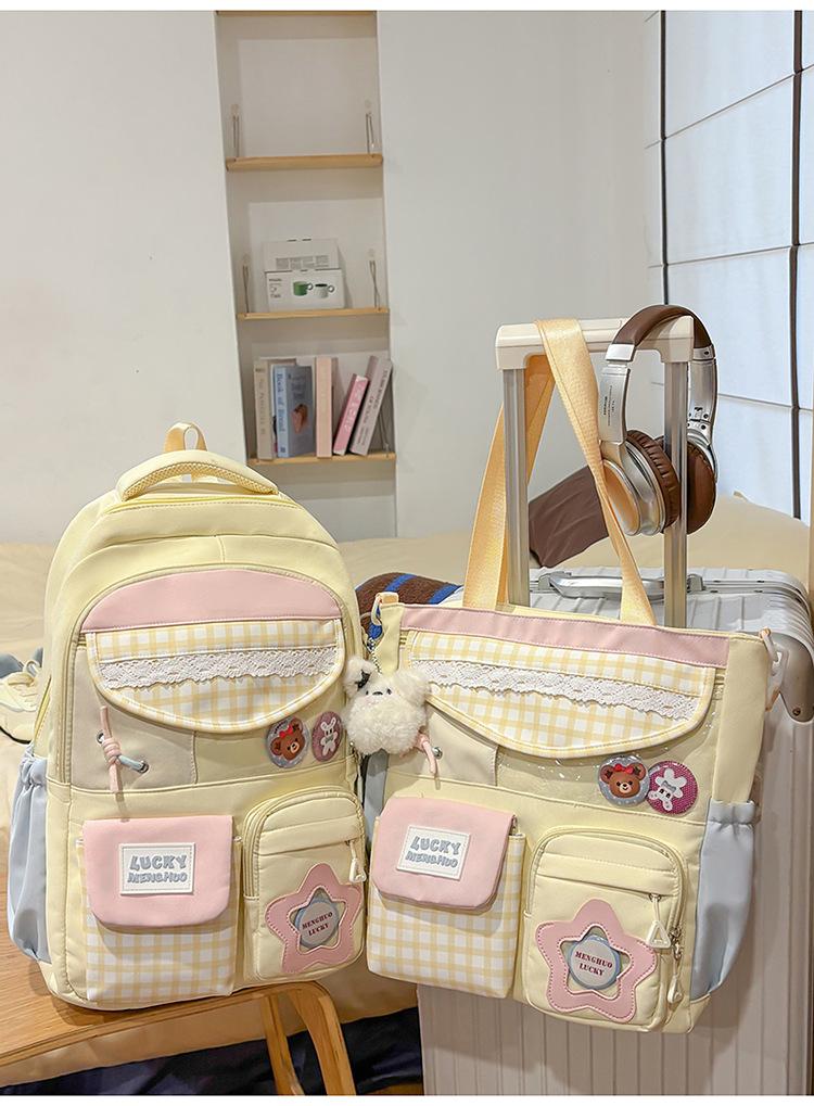 Kawai Large Capacity Backpack for Women Versatile for High School College Students Backpack Instagram Style Backpack Trend