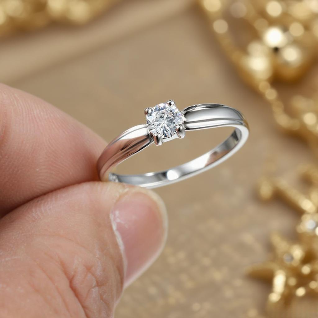 Unisex Moissanite Ring Minimalist Light Luxury High End Sense Fashionable Band For Men And Women