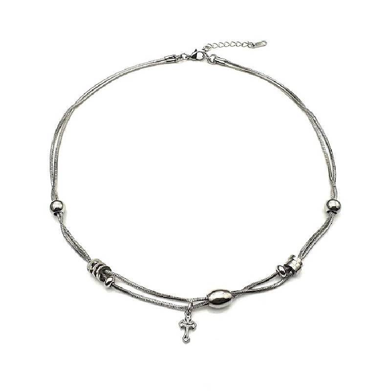 

Modern Steel Geometric Chain Necklace With Adjustable Length For Men Women Street Fashion