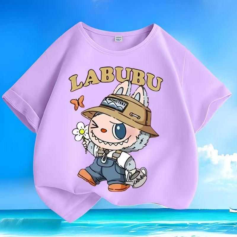 

Тренд Новые Мультяшные 3D Принты LABUBU Детские Футболки для Мальчиков и Девочек Крутой Топ с Коротким Рукавом 100