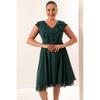 Chiffon Plus Size Dress With Collar Flounce
