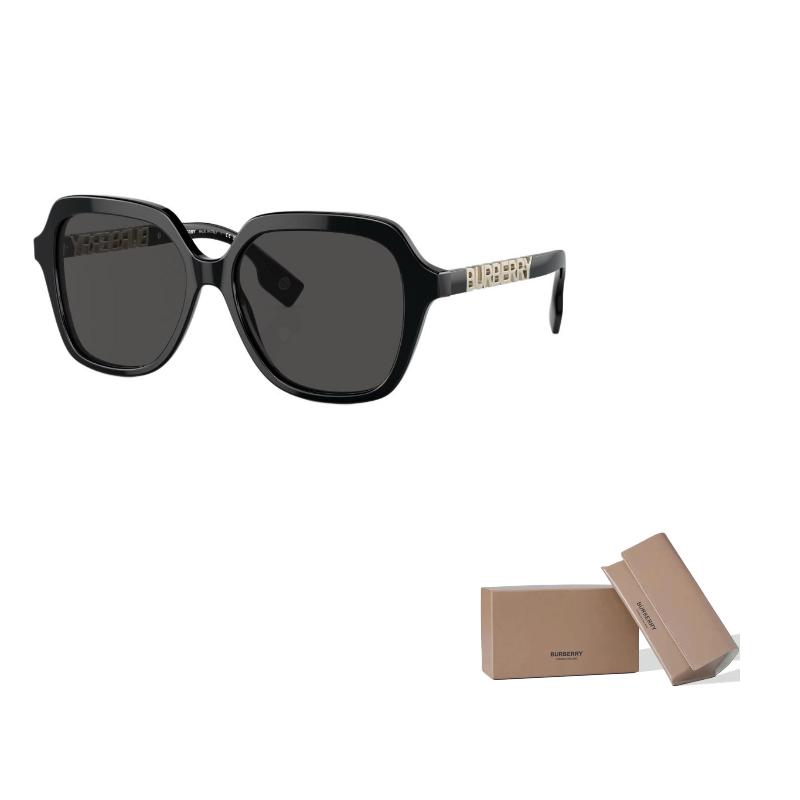 Burberry Temple Lettering Acetate Metal Square Sunglasses Women's Black