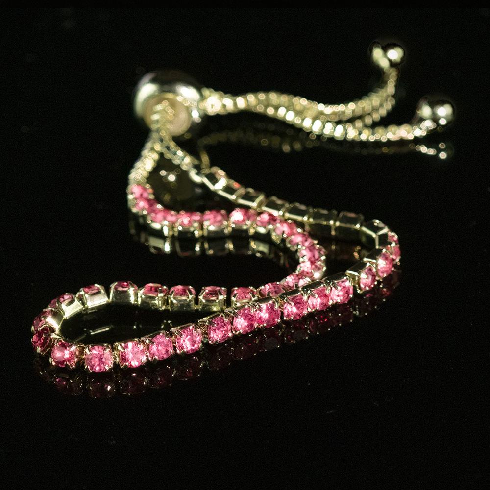 Zircon Adjustable Tennis Bracelet, Luxury Women's Jewelry with Full Diamond Design