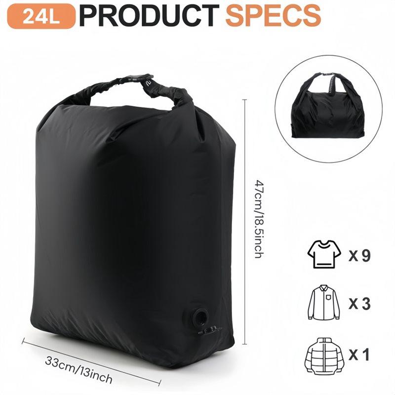A25F-Reusables Clothes Organizer 24L Hand Roll Compression Storage Bag Travel Luggage Cubes Sealed Packing Bag
