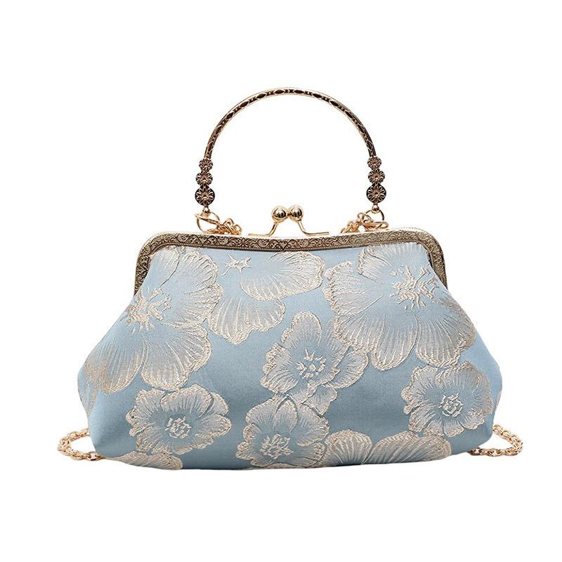 Cheongsam Bag Temperament Elegant Dinner Clip Bag Portable Mouth Gold Bag Pearl Bag Crossbody