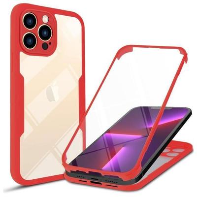 Etui ochronne pełne - PROSHOP - na iPhone 13 Pro Max - TPU Czerwony - 360 stopni - Półsztywne