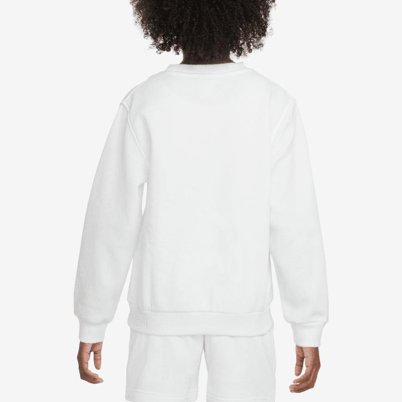 Nike Sportswear Club Fashionable Comfortable Soft Skin-Friendly Kids Sweatshirt White Black FD3006100