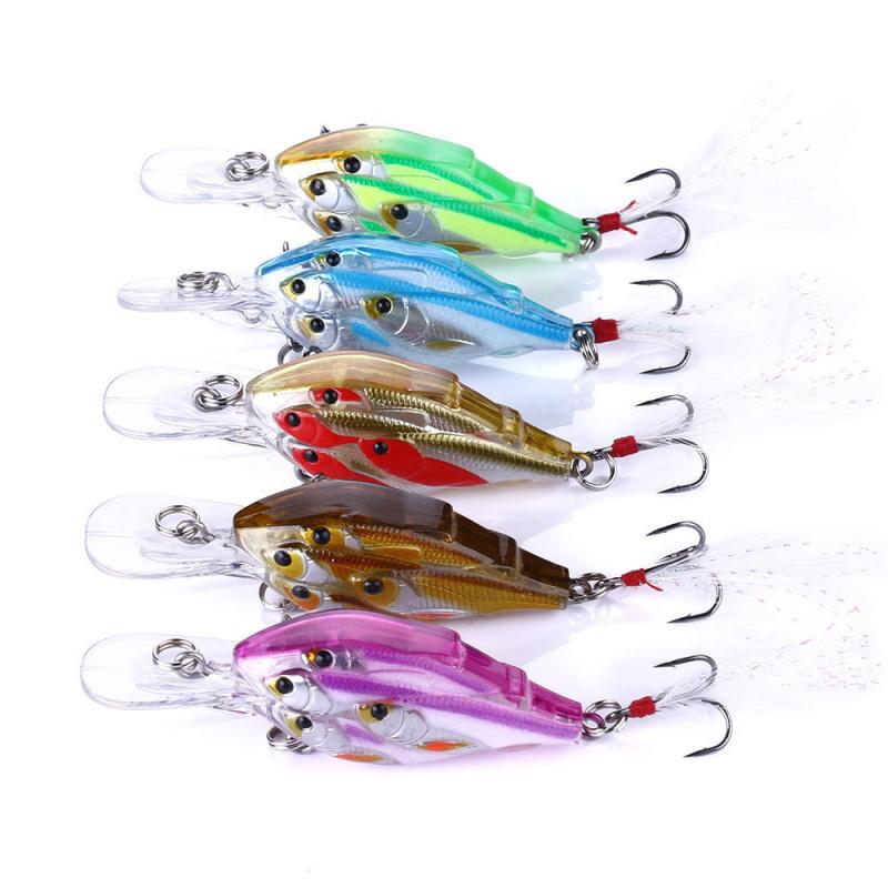 6.5cm6gFloating Rock Fake Bait6No. Hook Hard Bait Bionic Fish Bait Bass and Mandarin Fish Special High Simulation Fake Bait