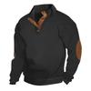 Spring and Autumn Splicing Small Checked Men's Long Sleeve Casual Top Embroidered Cardigan Pullover Sweater