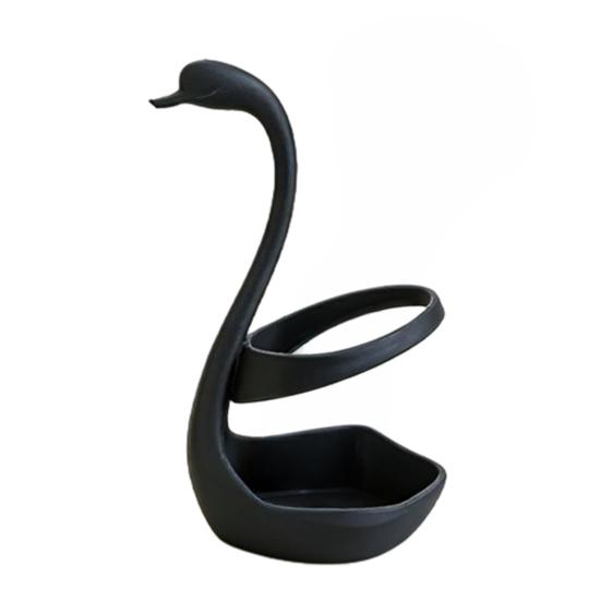 3D Printed Elegant Swan Storage Rack with Ventilation And Draining Base, Multi-Purpose Toothbrush Holder Pen Organizer Cutlery Stand for Bathroom