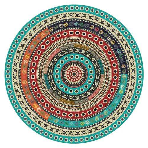 Persian Style Living Room Decoration Carpet Retro Round Rugs for Bedroom Home Chair Floor Mat Large Area Non-slip Washable Rug