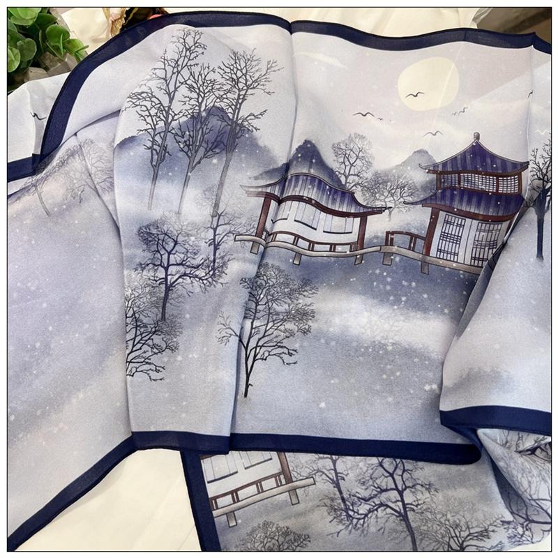 140*35cm Women Spring Summer Autumn Mulberry Silk Scarf Ribbons Shawl Long Scarf Neckerchief